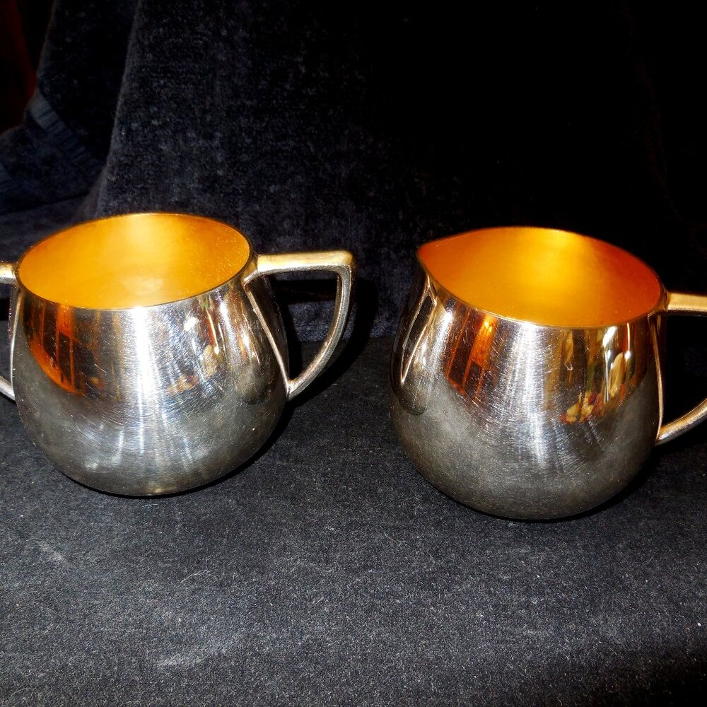 Empire Crafts Quadruple Silver Plate Cream and Sugar Set VINTAGE  NEW